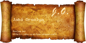 Jakó Orsolya névjegykártya